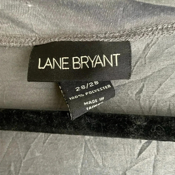 CLEARANCE Lane Bryant Plus Size 26/28 Permawrinkle Gray Tee Shirt Tshirt Top EUC - Picture 4 of 5